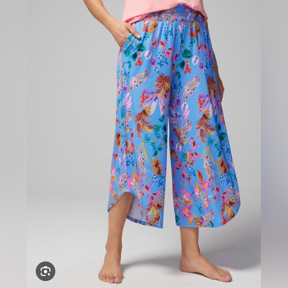 Soma cool nights capris pajamas in blooming tropical blue! (Pants only)